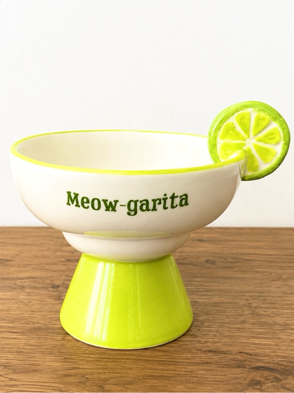 Meow-garita Food/Water Ceramic Cat Bowl